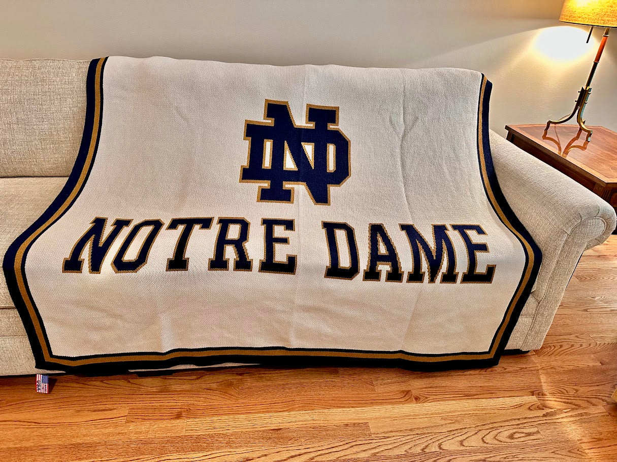 ND MONOGRAM LOCK-UP MARK Blanket - 2 different colorways