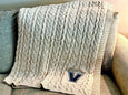 Villanova CABLES Embroidered "V" Blanket