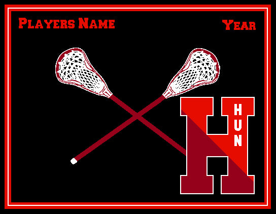 The Hun School Lacrosse Blanket Customized Name & Year 60 x 50
