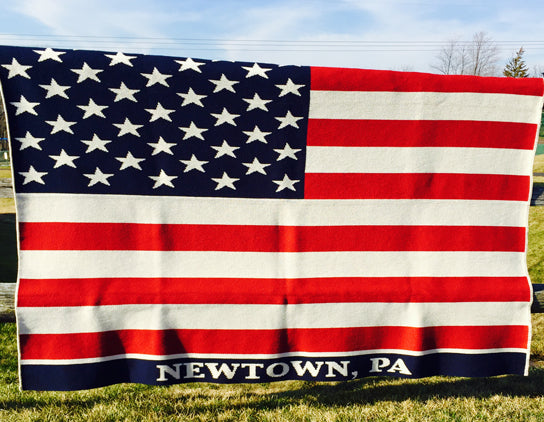 American Flag Blanket CUSTOMIZED with your TOWN 60 x 50