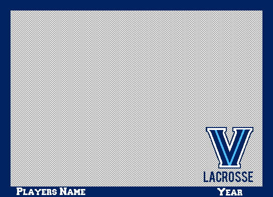 Villanova Herringbone Lacrosse Customized with Name and Year 60 x 50