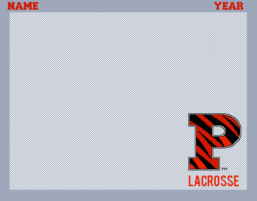 Princeton Custom Lacrosse Ash & Natural Herringbone with Princeton Tiger Stripe P Name and Year 60 x 50
