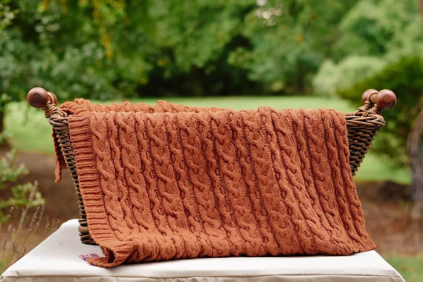 Chunky Cable Blanket Brassa - Recycled Cotton