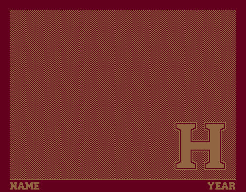 Haverford School Burgundy Herringbone H Customized with Name and Year 60 x 50