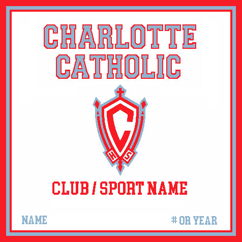 Custom Charlotte Catholic School SEAL Any Sport /Club  with Name, # OR  Year