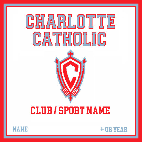 Custom Charlotte Catholic School SEAL Any Sport /Club with Name, # OR Year