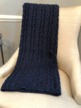 Chunky Cable Blanket Denim - Recycled Cotton