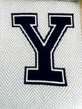 YALE Y Block on a Grey & Natural Herringbone Base 60 x 50
