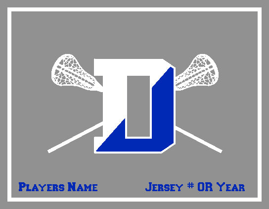Custom Darien HS LAcrosse Stix Grey Base Name, # OR Year