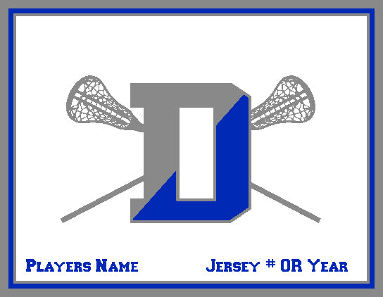 Custom Darien HS Lacrosse Stix Natural Base Name, # OR Year 60 x 50