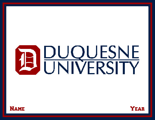 Custom Duquesne University Natural Name and Year 60 x 50