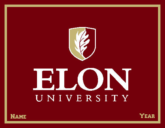 Custom ELON Signature Logo Dorm, Home, Office, Alumni, Tailgate blanket