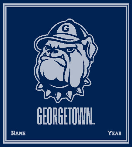 Custom Georgetown "Jack the Bulldog" Navy with Name and Year 50 x 60