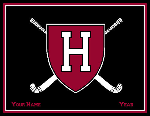 Custom Harvard FH Crossed Stix 60 x 50 Name and Year