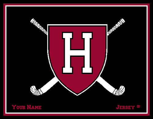 Custom Harvard FH Crossed Stix 60 x 50 Name and Number
