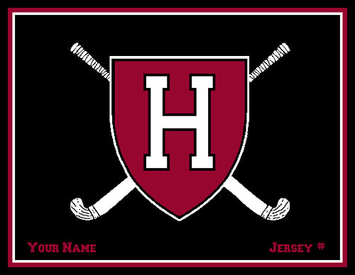 Custom Harvard FH Crossed Stix   60 x 50 Name and Number