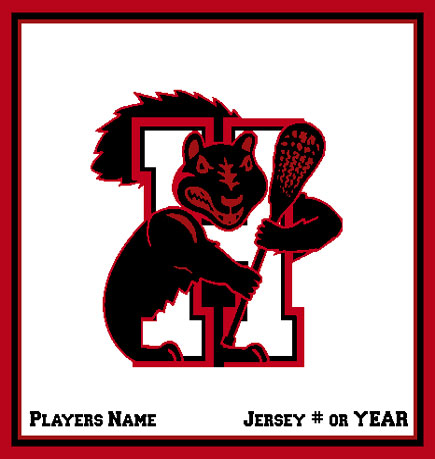 Haverford Natural Base Squirrel Lacrosse Customized with Name and Number 60 x 50