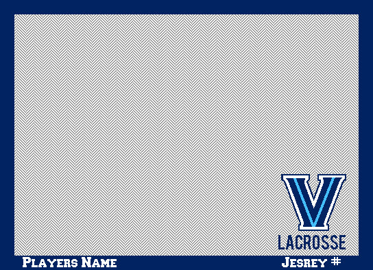 Villanova Herringbone Lacrosse Customized with Name and Number 60 x 50