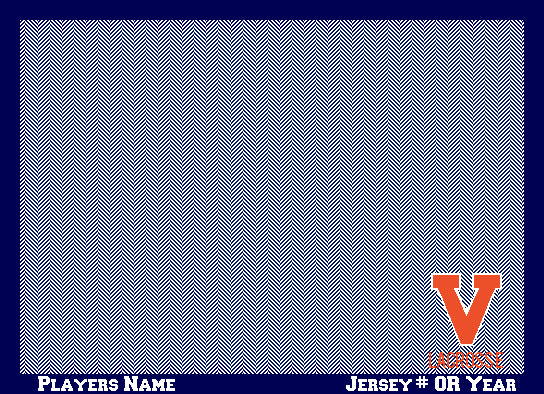 UVA Lacrosse Custom Navy Herringbone Base with Name & Number OR Year 60 x 50