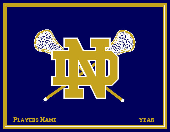 Notre Dame Men's Lacrosse Sticks Customized Name & Year 60 x 50