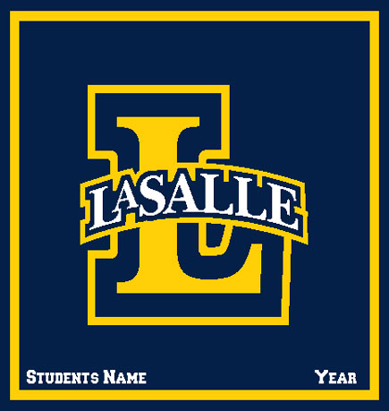 La Salle University Legacy "L" Customized Dorm, Home, Office, Alumni, Tailgate blanket with name and year