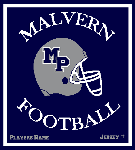 Malvern Football Blanket Customized Name & Number 50 x 60