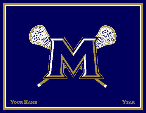 Custom M LAX Name & Year 60 x 50