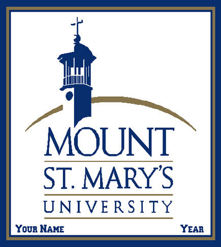 Mt. St. Mary's Tower Natural Base Customized with your Name and Year 50 x 60