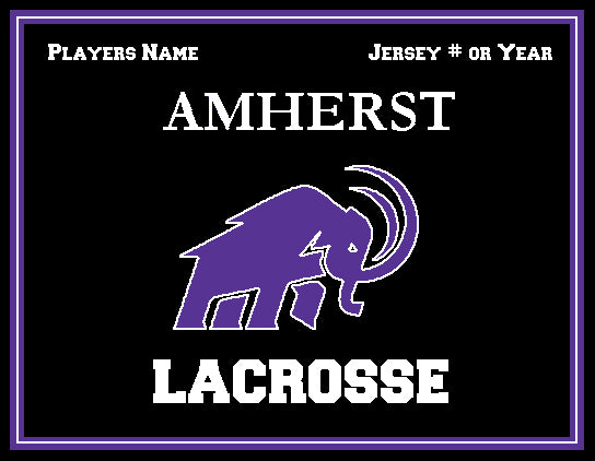 Amherst Men's Mammoth Lacrosse Customized with your Name, # ORYear Name & # OR Year