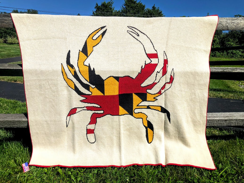 Maryland CRAB Flag Blanket 60 x 50