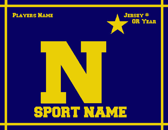 Custom N Star Any SPORT Name and Year 60 x 50