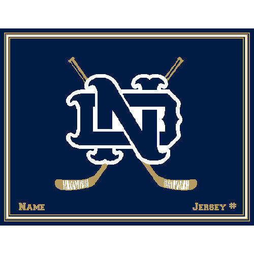 Notre Dame Hockey Navy Customized with yourName & Number 60 x 50