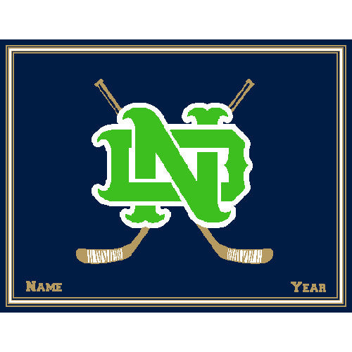 Notre Dame Hockey Kelly Customized with your Name & Year 60 x 50