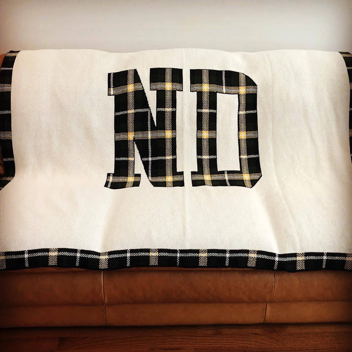 Academy of Notre Dame Plaid ND Customized with Name and Year 60 x 50