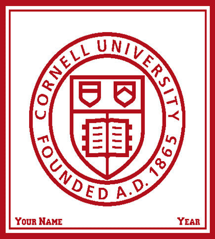 Cornell Natural Seal 50 x 60 customized with name and year