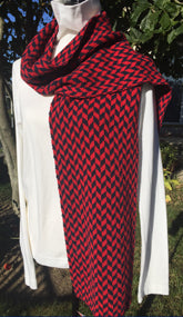 Navy & Red Chevron Scarf