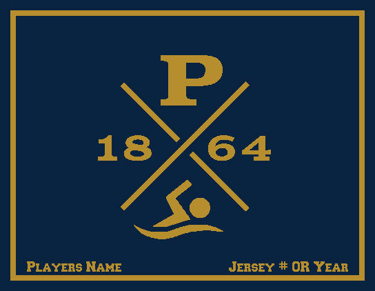 Peddie Swimming Blanket Customized Name & Number 60 x 50