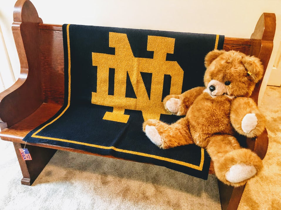 Notre Dame BABY Navy Base Blanket 30 x 40