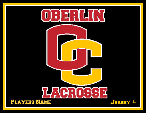 Custom Oberlin Lacrosse Name & Number 60 x 50