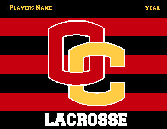 Custom Oberlin  Striped Lacrosse Name & Year 60 x 50