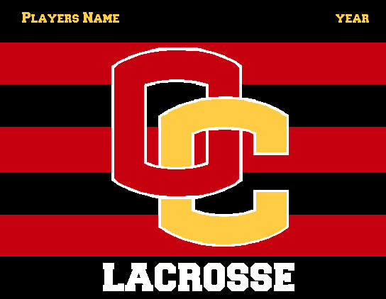 Custom Oberlin Striped Lacrosse Name & Year 60 x 50