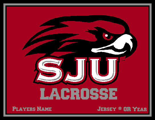 SJU Women's Crimson Lacrosse Name & Number OR Year60 x 50