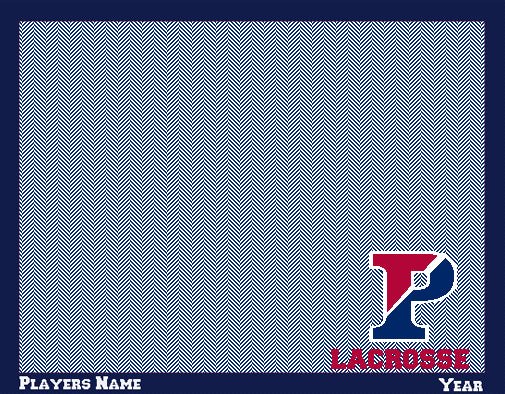 PENN Herringbone Lacrosse Customized with Name and Year 60 x 50