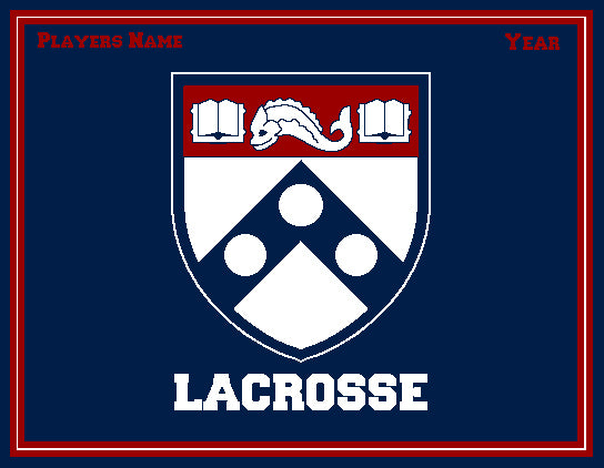 PENN Men's Shield Lacrosse Customized with Name & Year 60 x 50