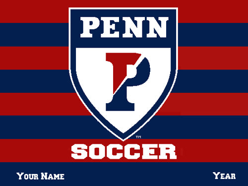 PENN SOCCER Striped Athletic Shield Customized with Name & Year 60 x 50