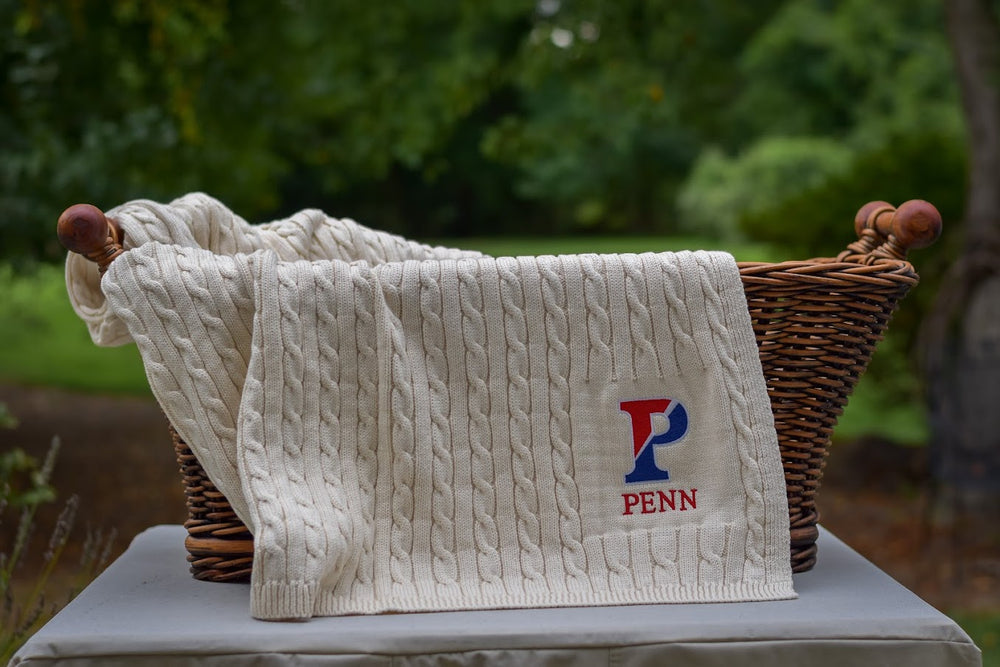 Penn Natural Cable 4" Embroidered Split P PENN Blanket