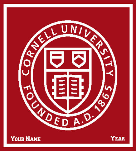 Cornell Cardinal Seal 50 x 60 customized with name and year