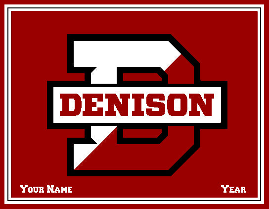 Custom Denison Red with Name and Year 60 x 50