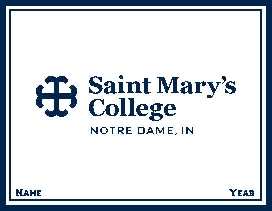St. Mary's College Notre Dame, IN Natural base customized with Name and Year 60 x 50