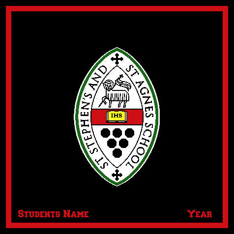 St. Stephen & St. Agnes School Black Base Seal with Name and Year